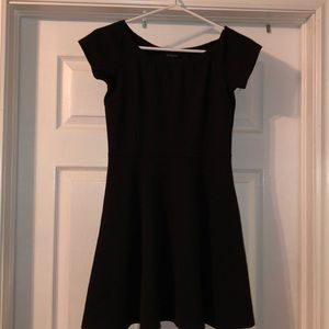 Simple black dress, peplum style